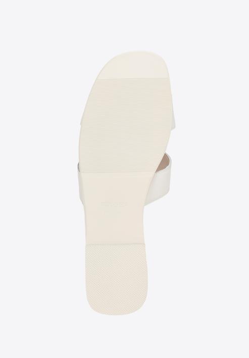 Women's leather sandals with 'H' cut-out, cream, 98-D-973-0-40, Photo 6