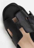 Women's leather sandals with 'H' cut-out, black, 98-D-973-5-40, Photo 7