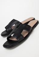 Women's leather sandals with 'H' cut-out, black, 98-D-973-1-39, Photo 8