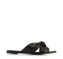 Leather sandals with crossover straps, black, 94-D-752-1-40, Photo 1