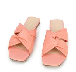 Leather sandals with crossover straps, pink, 94-D-752-P-36, Photo 1