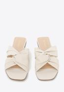 Leather sandals with crossover straps, cream, 94-D-752-P-35, Photo 3