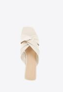 Leather sandals with crossover straps, cream, 94-D-752-P-35, Photo 4