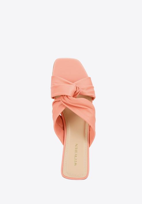 Leather sandals with crossover straps, pink, 94-D-752-P-36, Photo 4