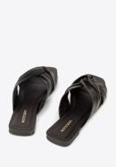 Leather sandals with crossover straps, black, 94-D-752-P-37, Photo 5