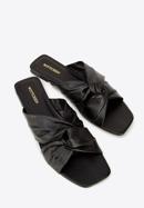 Leather sandals with crossover straps, black, 94-D-752-0-36, Photo 7