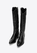 Women's embroidered leather tall western boots, black, 97-D-851-1-35, Photo 2