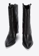 Leather overlay cowboy boots, black, 95-D-513-1-36, Photo 2