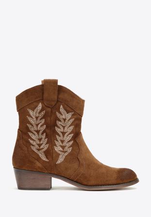 Women's embroidered cowboy boots, brown, 97-DP-806-5-37, Photo 1