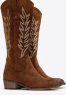 Women's embroidered tall cowboy boots, brown, 97-DP-804-5-41, Photo 6