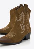 Women's embroidered suede cowboy boots, green, 97-D-856-Z-35, Photo 6