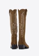 Women's embroidered suede tall cowboy boots, green, 97-D-852-Z-39, Photo 4