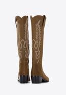 Women's embroidered suede tall cowboy boots, green, 97-D-852-5-41, Photo 4