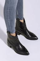 Croc-embossed leather cowboy boots, black, 95-D-502-3-38, Photo 15