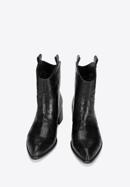 Croc-embossed leather cowboy boots, black, 95-D-502-1-36, Photo 2