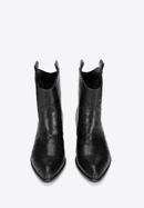 Croc-embossed leather cowboy boots, black, 95-D-502-1-40, Photo 3
