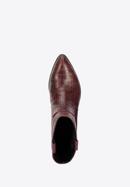 Croc-embossed leather cowboy boots, burgundy, 95-D-502-1-36, Photo 5