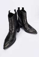 Croc-embossed leather cowboy boots, black, 95-D-502-1-40, Photo 8