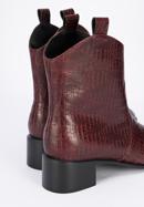 Croc-embossed leather cowboy boots, burgundy, 95-D-502-1-40, Photo 8