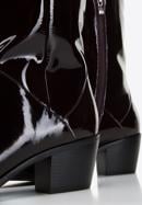 Women's patent leather cowboy knee high boots, deep burgundy, 97-D-509-1-39, Photo 6
