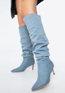 Denim high stiletto heel boots, , 97-D-523-7-37, Photo 15