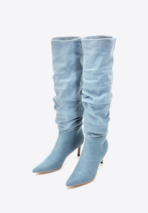Denim high stiletto heel boots, , 97-D-523-1-40, Photo 2