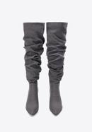 Denim high stiletto heel boots, dark grey, 97-D-523-1-35, Photo 3