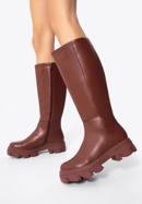 Women's leather platform boots, cherry, 97-D-857-1-41, Photo 15