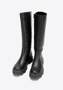 Women's leather platform boots, black, 97-D-857-3-35, Photo 2