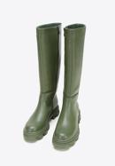 Women's leather platform boots, dark green, 97-D-857-1-41, Photo 2