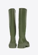 Women's leather platform boots, dark green, 97-D-857-1-40, Photo 4