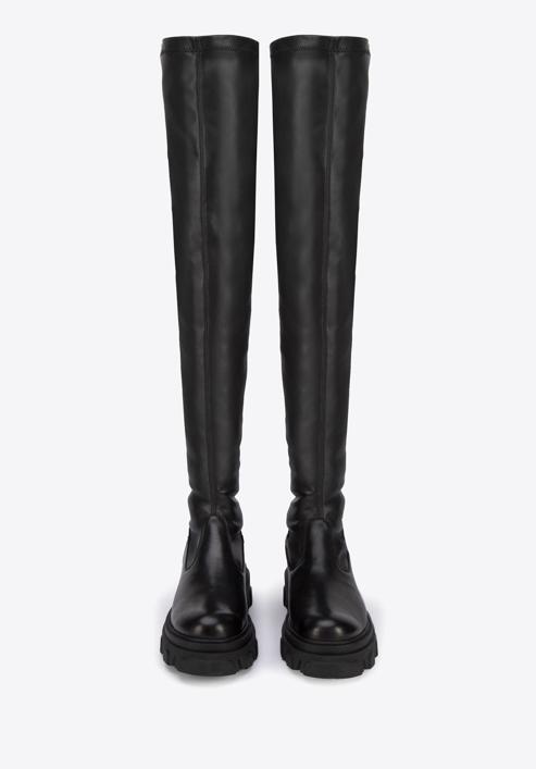 Leather thigh high boots, black, 95-D-803-1-40, Photo 3