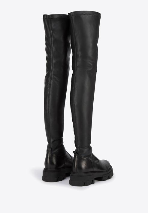 Leather thigh high boots, black, 95-D-803-1-39, Photo 4