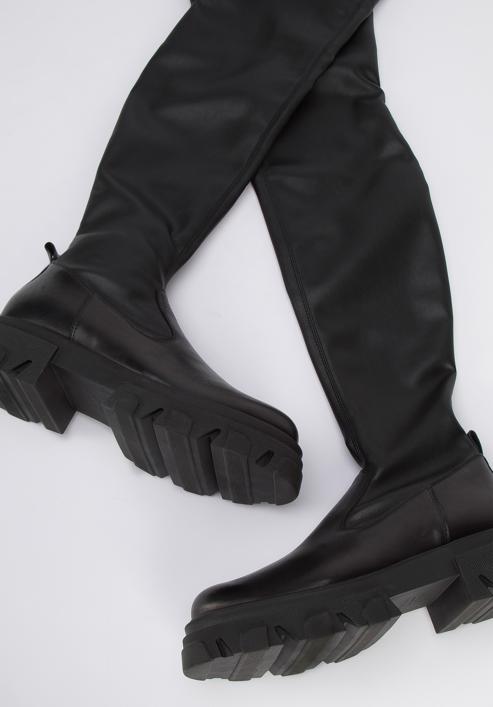Leather thigh high boots, black, 95-D-803-1-39, Photo 6