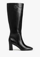 Women's monogram knee high boots, black, 97-D-513-3-38, Photo 1