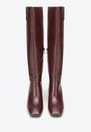 Women's monogram knee high boots, plum, 97-D-513-0-38, Photo 3