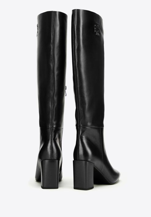 Women's monogram knee high boots, black, 97-D-513-3-38, Photo 4