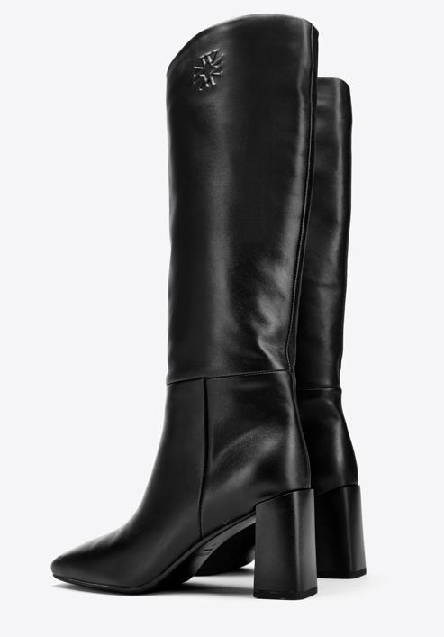 Women's monogram knee high boots, black, 97-D-513-3-40, Photo 6