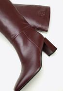 Women's monogram knee high boots, plum, 97-D-513-0-38, Photo 6