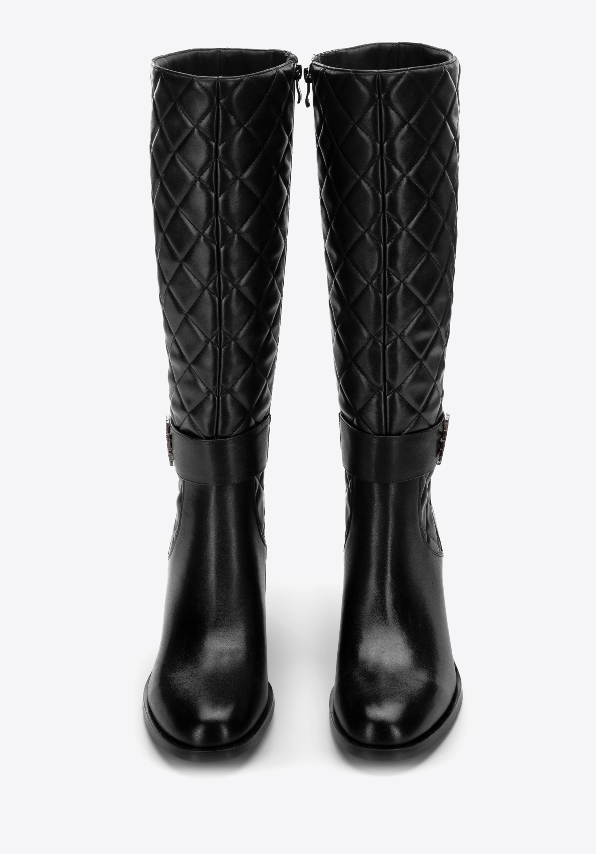 Knee high quilted on sale boots