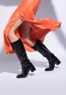 Patent leather flare heeled boots, black, 95-D-508-1-39, Photo 15
