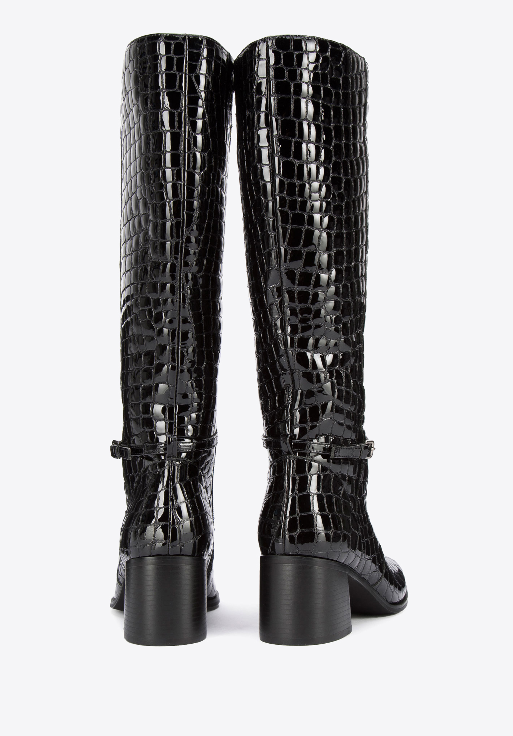 Patent croc knee high cowboy outlet boots