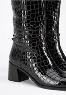 Patent leather flare heeled boots, black, 95-D-508-1-36, Photo 7