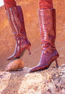 Patent leather high heeled boots, burgundy, 95-D-507-3-40, Photo 15