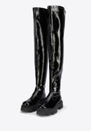Patent leather thigh high boots, black, 95-D-803-1L-39, Photo 2