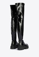 Patent leather thigh high boots, black, 95-D-803-1L-37, Photo 4