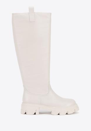 Leather lug sole boots, cream, 95-D-511-0-41, Photo 1