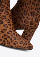 Textured leather knee high boots, dark brown - light brown, 97-D-511-41-35, Photo 8