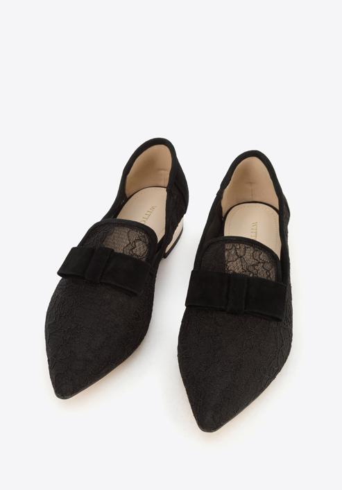 Women's low heel transparent loafers, black, 96-D-505-1-35, Photo 3