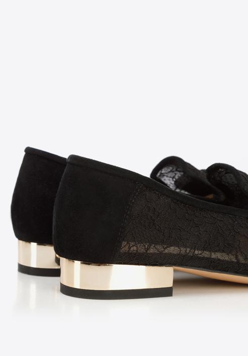 Women's low heel transparent loafers, black, 96-D-505-1-38, Photo 8